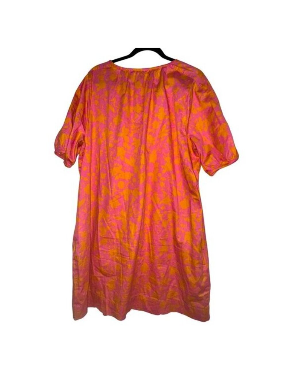 Free Assembly Womens Floral Pink & Orange Dress XXL 100% Cotton Made In India - Picture 9 of 11